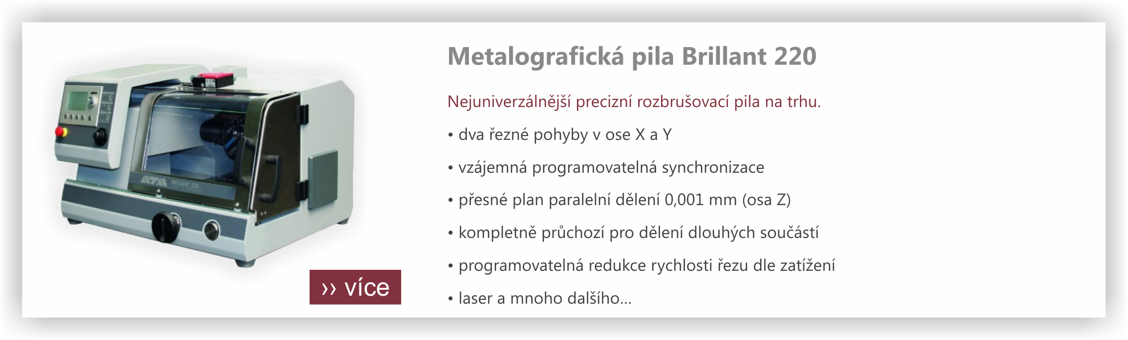 Metalografická pila Brillant 220